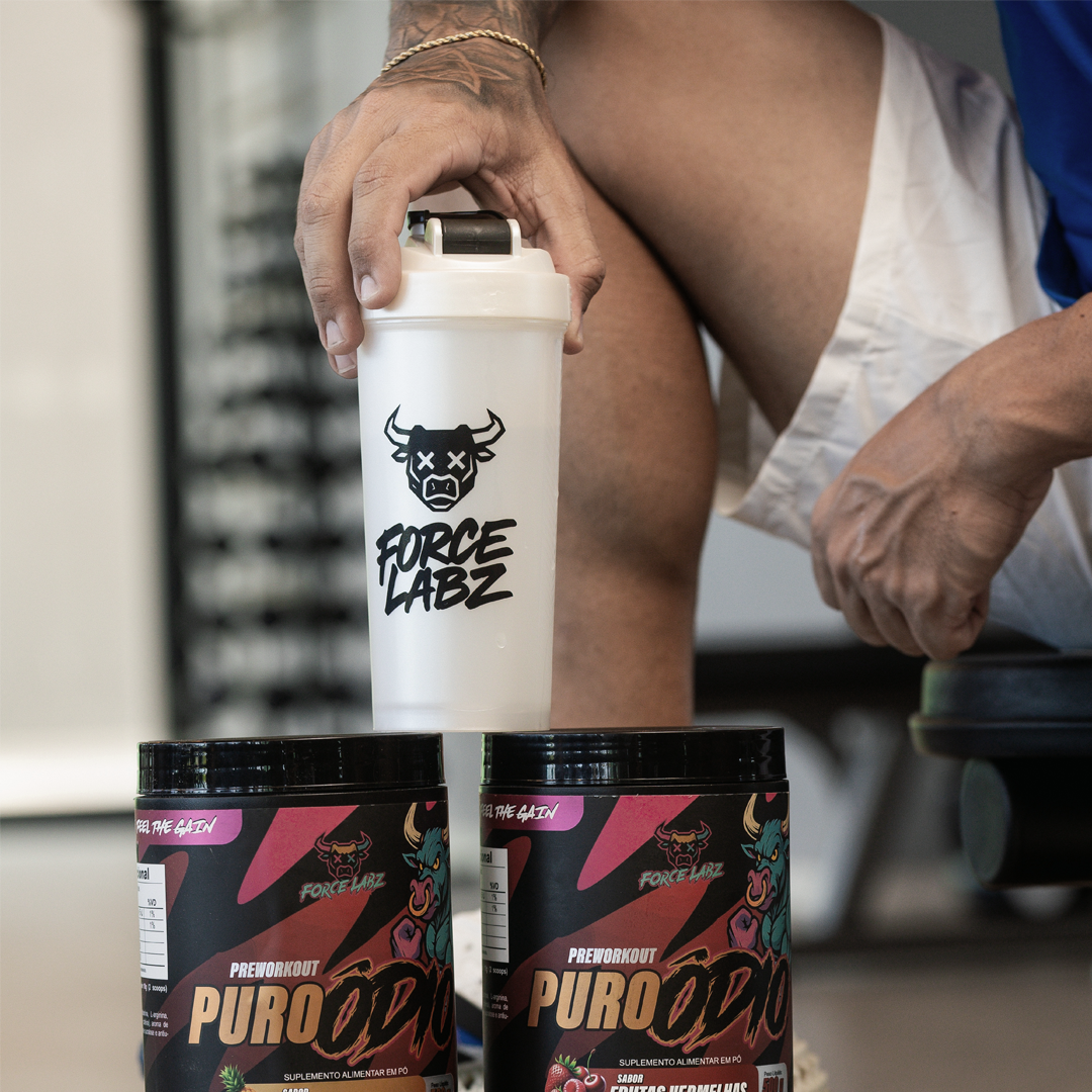 Coqueteleira (Shaker) Force Labz 700ml - Logo Touro