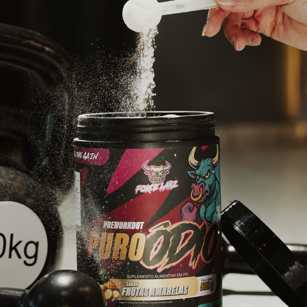 Pré-Treino Puro Ódio 500g - 200mg Cafeína - Force Labz